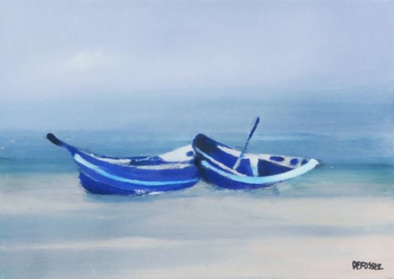 Beached boats by Alfred Defossez