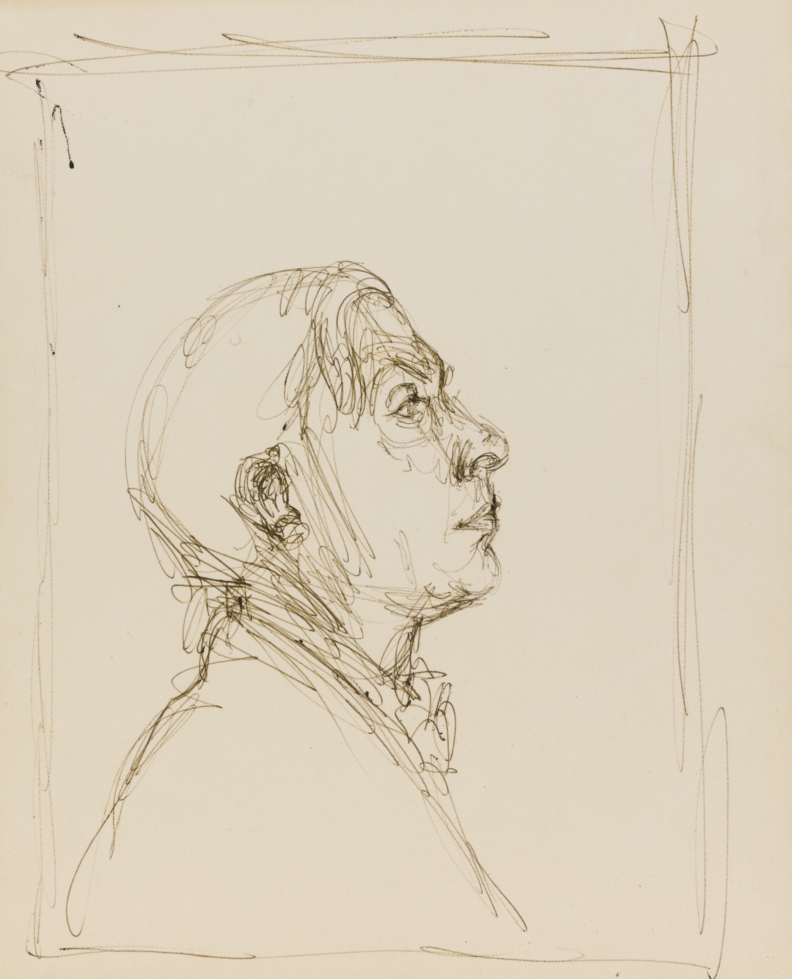 Artwork by Alberto Giacometti, PORTRAIT DE PIERRE REVERDY, Made of pen and ink on paper