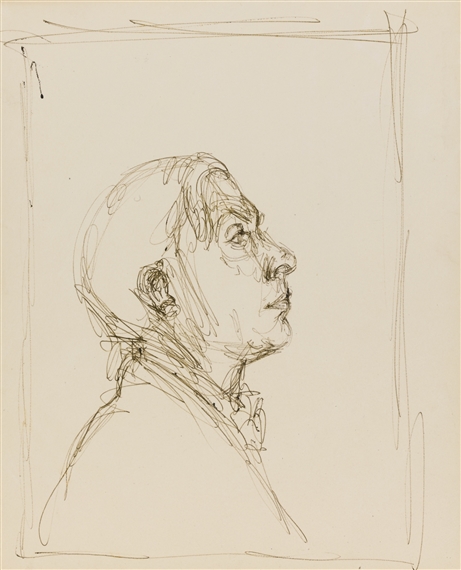 Artwork by Alberto Giacometti, PORTRAIT DE PIERRE REVERDY, Made of pen and ink on paper