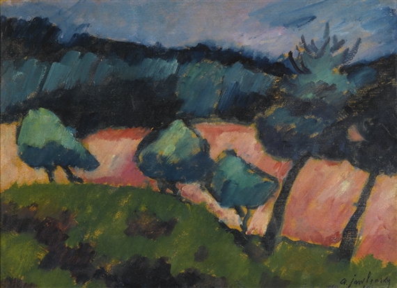 BÄUME UND DÜNEN IN PREROW (TREES AND DUNES IN PREROW) by Alexej von Jawlensky, 1911