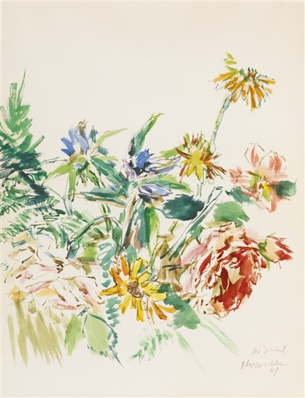 BLUMEN (FLOWERS) by Oskar Kokoschka, 1969