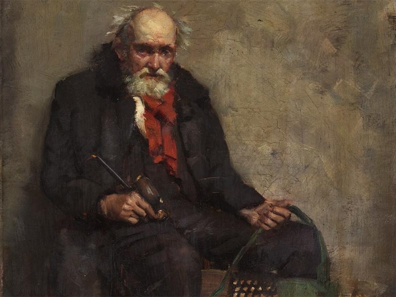 Old Man with Accordion by Karl Truppe, 1923