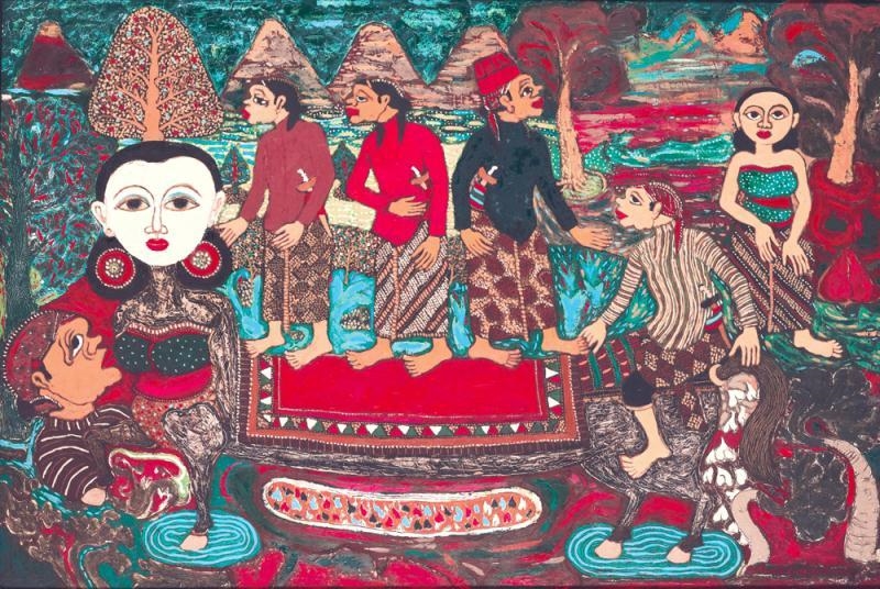 Artwork by Sukamto Dwi Susanto, Ngumbar Howo Nafsu (Indulgance of the Passions), Made of Oil on canvas