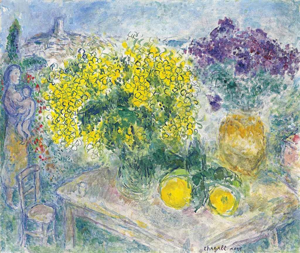 Bouquet de mimosas by Marc Chagall, 1975