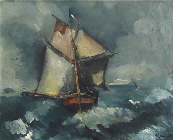 Le voilier en mer by Maurice de Vlaminck, 1918
