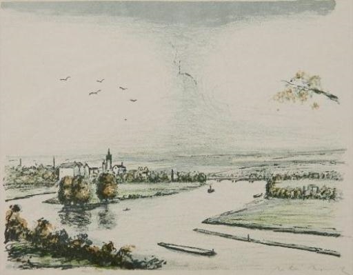 The Elbe near Limomerice, Bohemia by Willi Nowak, 1932