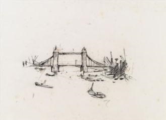 Artwork by Herbert Boeckl, Tower Bridge, Made of Charcoal on paper