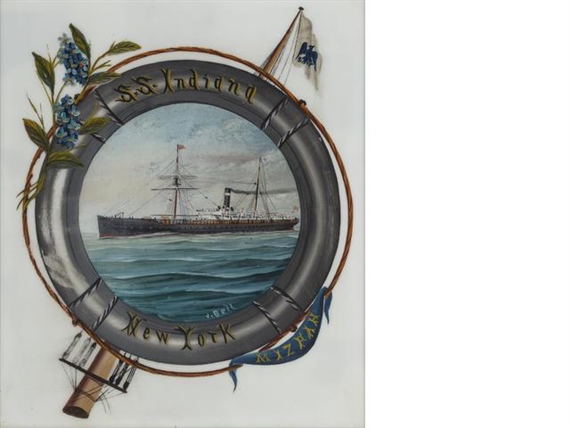 3 works; Three steamship paintings; The S.S. Indiana, S.S. Rhynland and the S.S. Nasmyth by J. Bell
