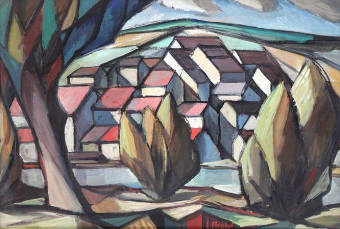 Artwork by Ladislav Stejskal, Mediterranean Landscape, Made of Oil on board