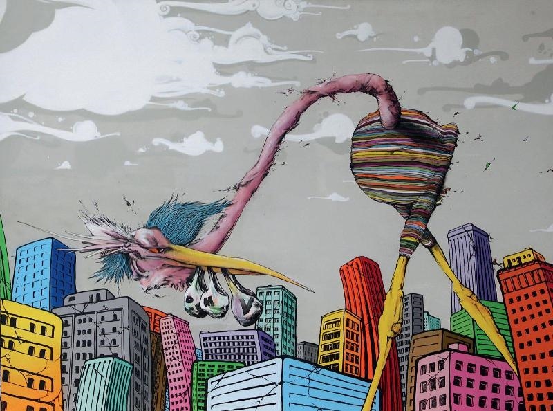 Artwork by Da Mental Vaporz, DMV Invasion, Made of mixed media on canvas