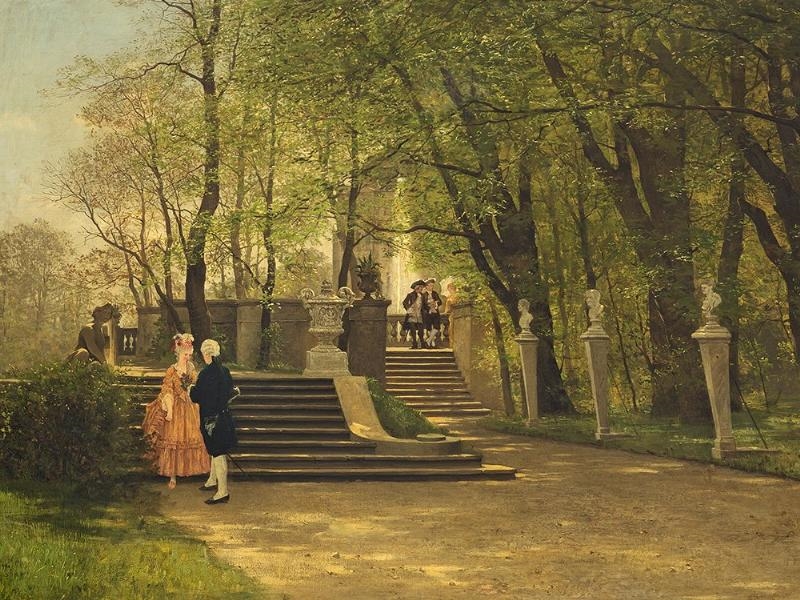 Artwork by Paul Franz Flickel, In the Castle Garden, Made of oil on canvas