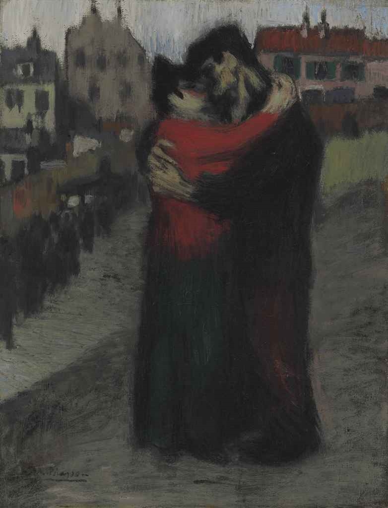 Les amants dans la rue by Pablo Picasso, 1900