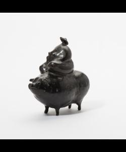 Artwork by Evert van Hemert, Pig Rider, Made of Bronze