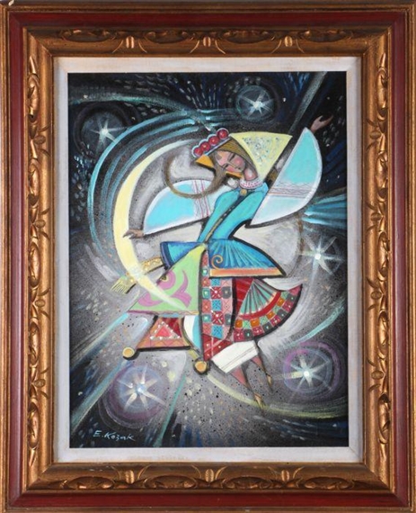 Female Figure Against a Night Sky by E. Kozak