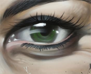 Artwork by Nicnak, UNTITLED, Made of aerosol on canvas depiction of an eye