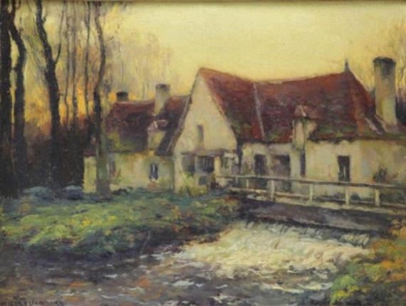 Mill by a Stream by Michel Korochansky