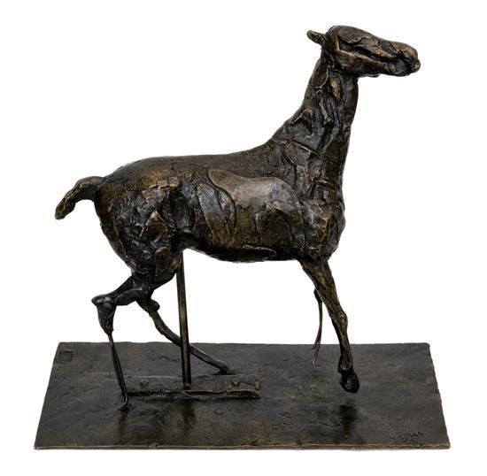 Artwork by Edgar Degas, Cheval caracolant, Made of bronze with brown patina