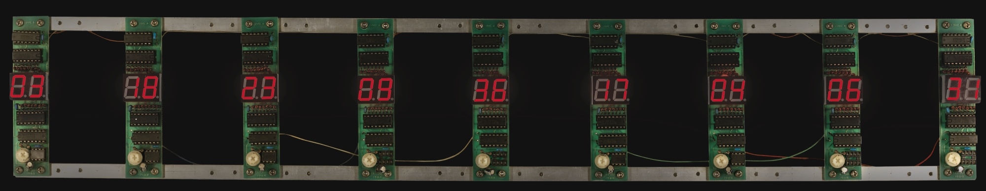 Artwork by Tatsuo Miyajima, COUNTER COMMUNICATION NO. 2, Made of light emitting diode, electrical wire, and aluminum panel
