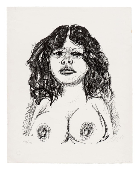 Halbakt von vorn (semi-nude from the front) by Otto Dix, 1966
