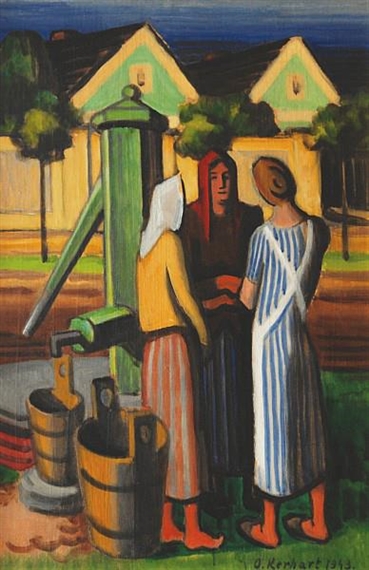 Chatting by Oldrich Kerhart, 1943