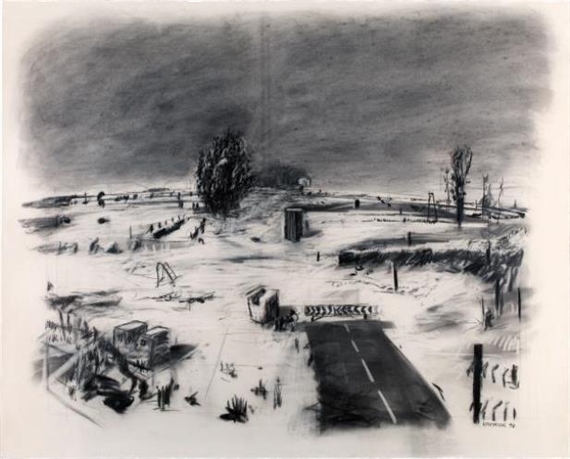 Empty landscape with cul-de-sac by William Kentridge, 1990