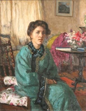Artwork by Francis McComas, PORTRAIT OF MRS. GEORGE RUSSELL (WIFE OF A.E.), Made of Oil on canvas