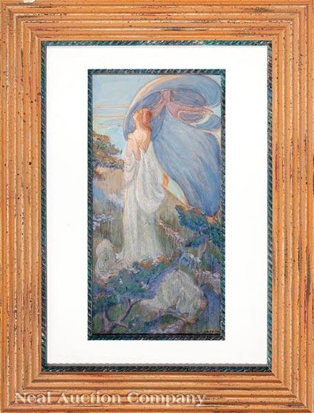 Louis Oscar Griffith | Allegorical Figure in Landscape | MutualArt