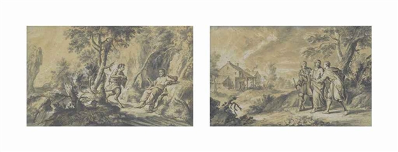 The Temptation of Christ; and The Road to Emmaus by Johann Wolfgang Baumgartner