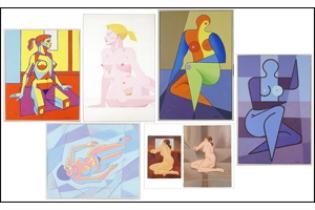 SEVEN FEMALE NUDE PAINTINGS - Dean Wessel