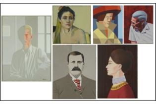 FIVE PORTRAIT PAINTINGS - Dean Wessel