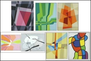 SEVEN ABSTRACT PAINTINGS - Dean Wessel