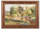 Artwork by John E. Bundy, Landscape with Brook, Made of Oil on canvas