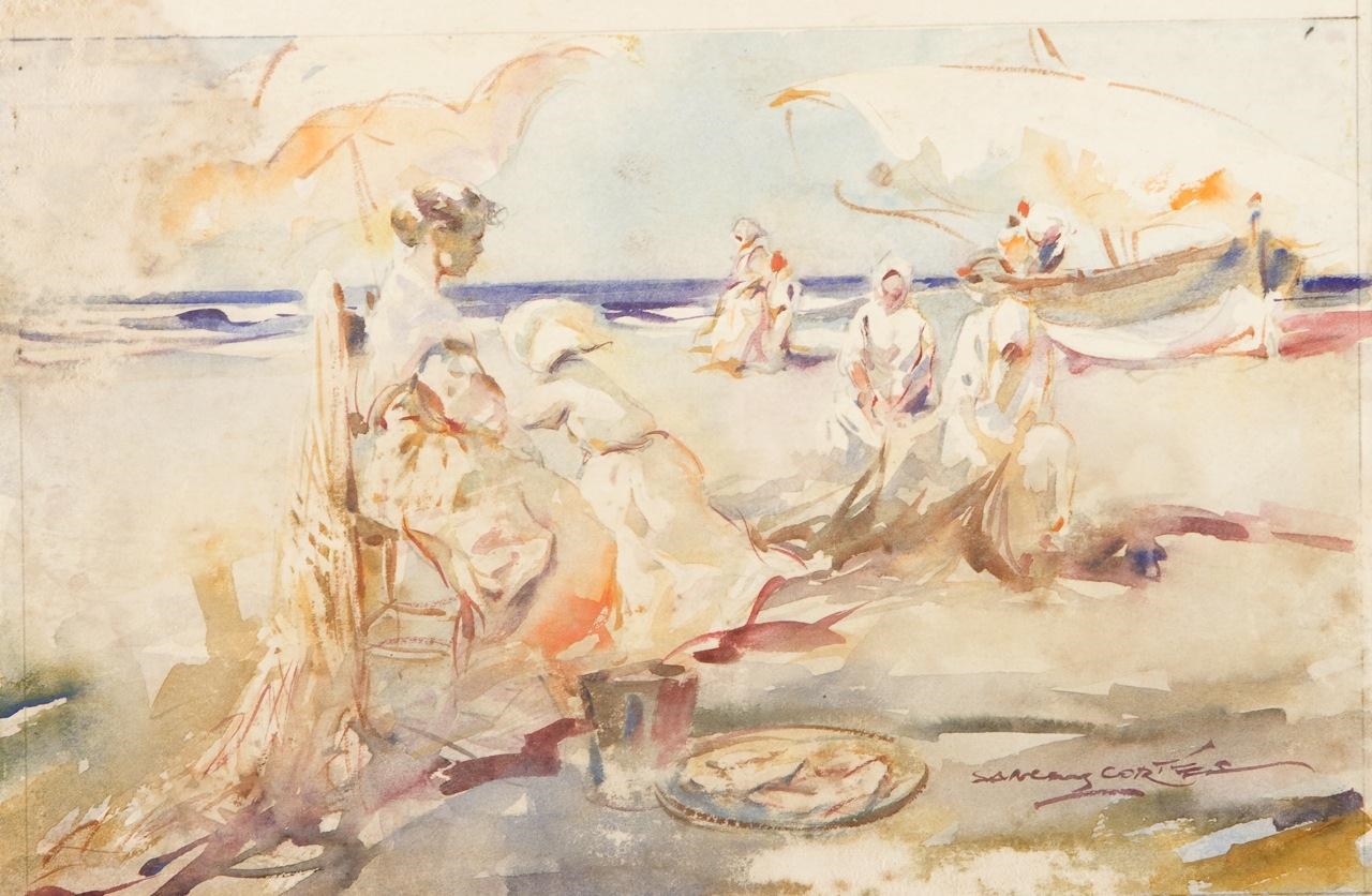 Alfredo Sanchis Cortes Praia com figuras MutualArt