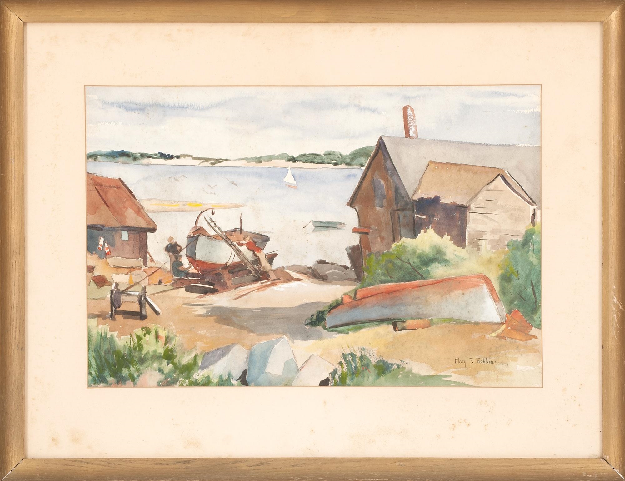Artwork by Mary Robinson, North Shore harbor scene, Made of Watercolor on paper