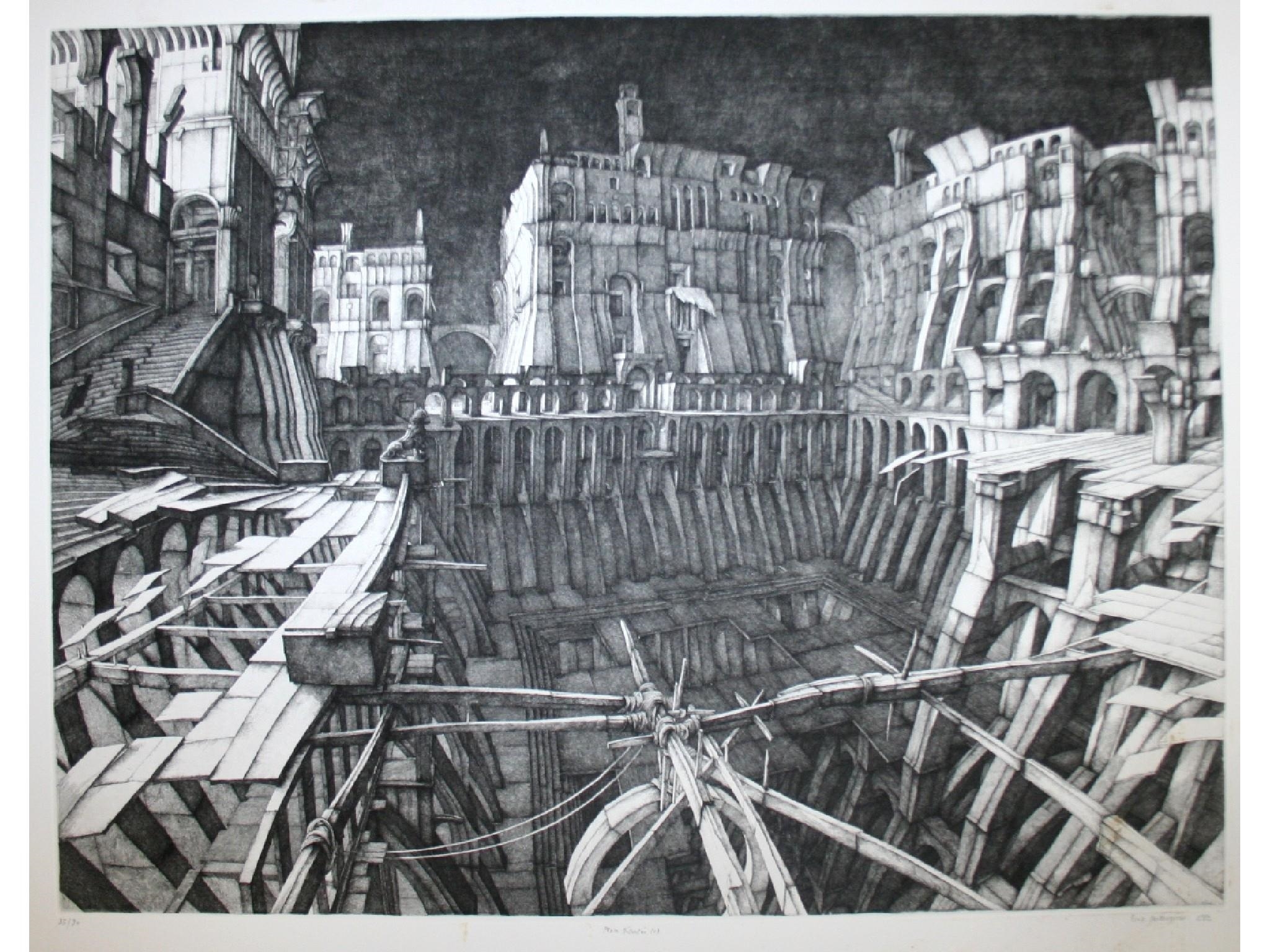 La place desertee (fitch 37) by Erik Desmazières, 1982