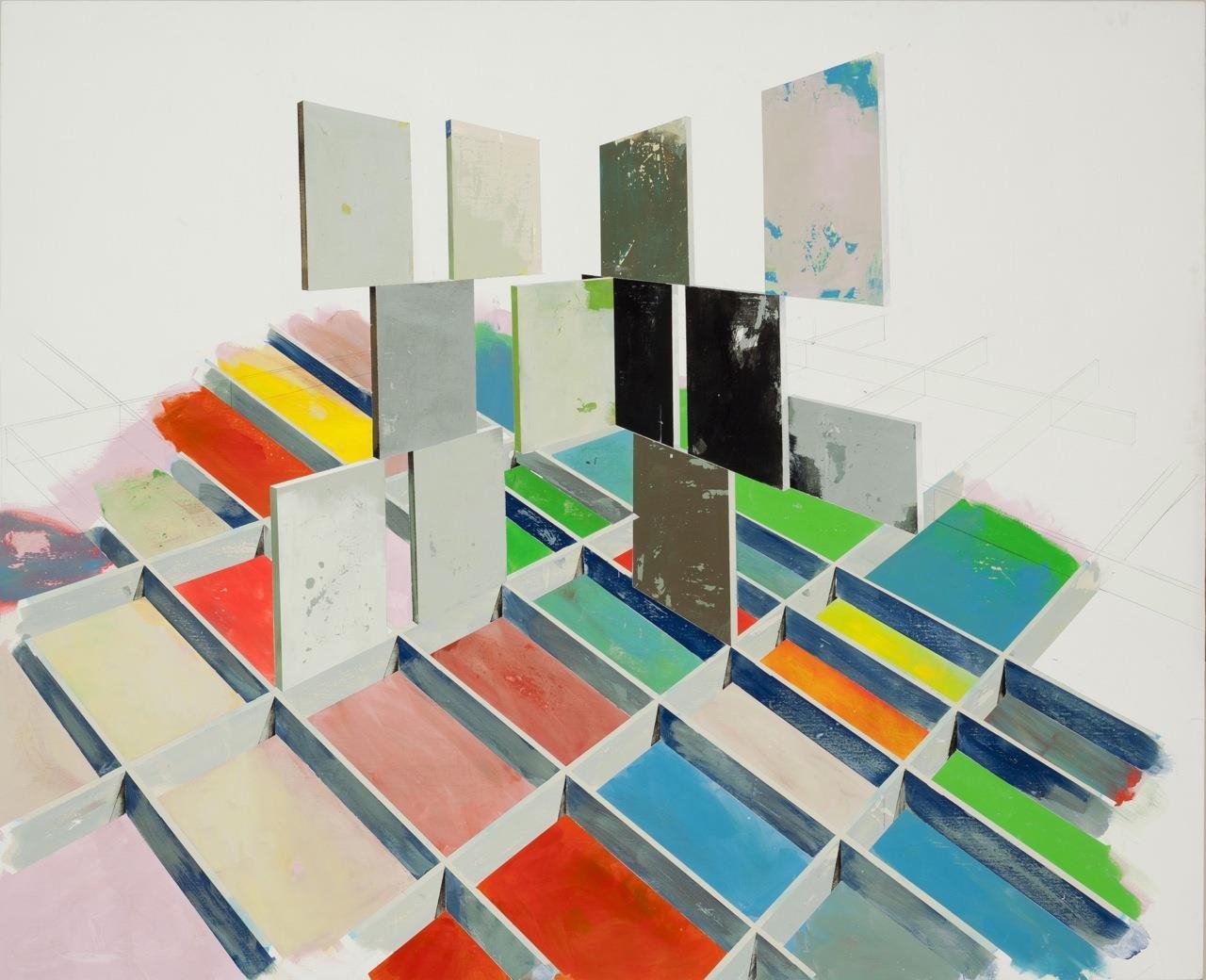 Artwork by Manuel Caeiro, Yellow Metric, Made of Acrylic on canvas