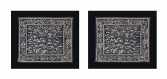 Pair of Works: A Pair of Large Leaf Verdure Tapestries - British School, 19th Century