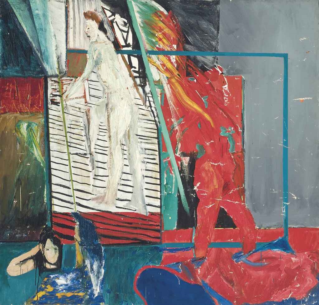 Artwork by Patrick Procktor, Five Female Figures, Made of oil on canvas