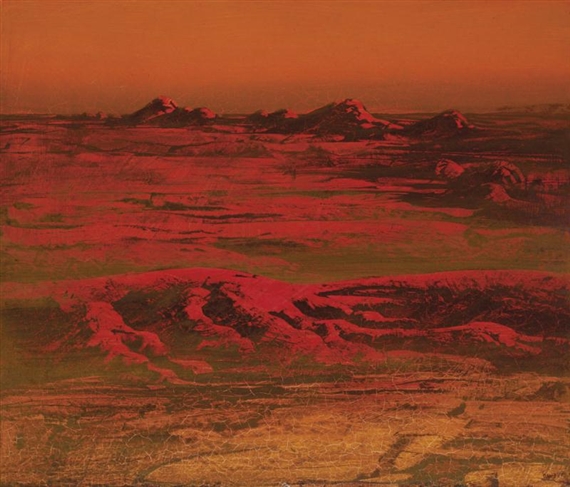 Untitled (Red Landscape) by Lawrence Daws