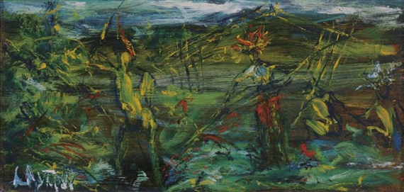 Untitled (Thatchers, New Guinea) by William Dobell, circa 1950