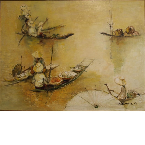 Floating Market by Choo Keng Kwang, 1966