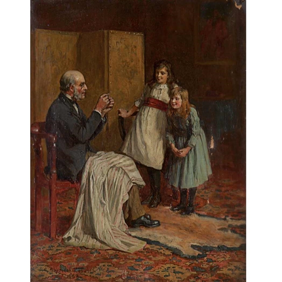 Sheridan Knowles Threading the Needle (1888) MutualArt