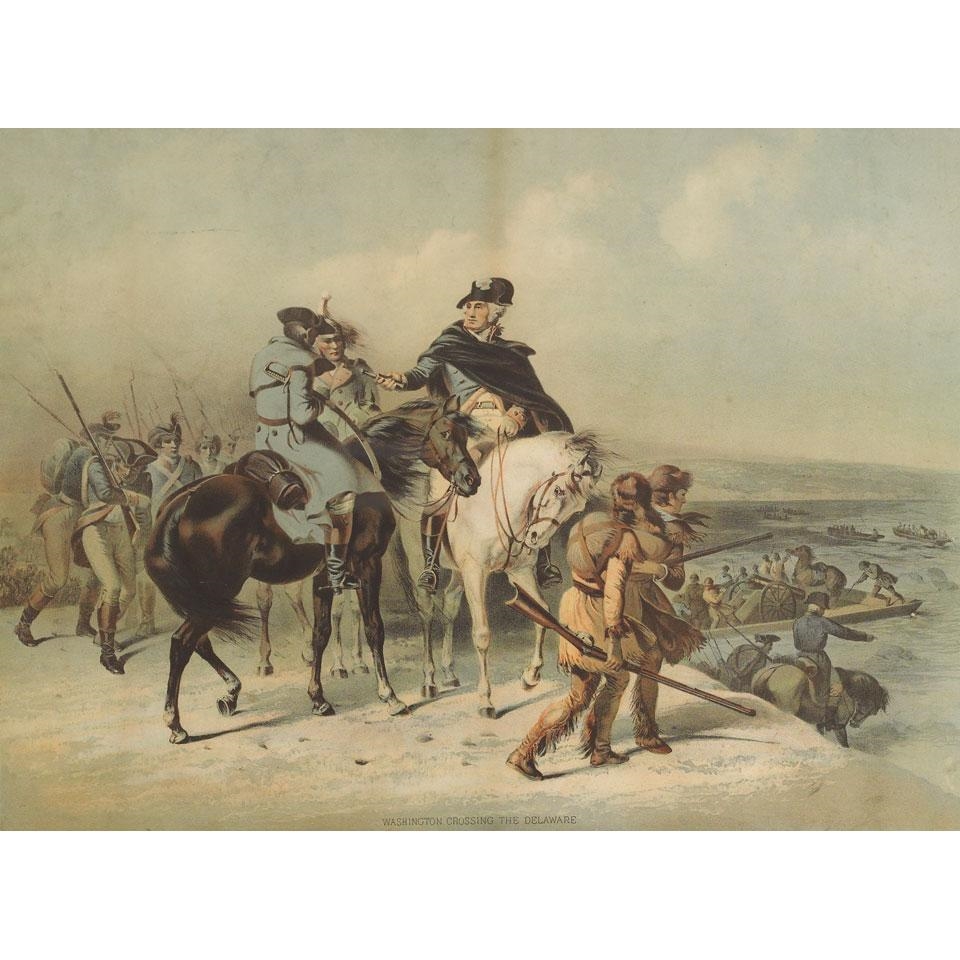 Artwork by Major and Knapp, WASHINGTON CROSSING THE DELAWARE, Made of Chromolithograph