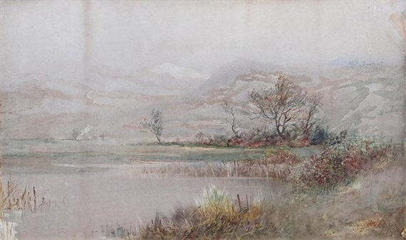 A pool on Conway Marsh near Trefrew by Albert Procter