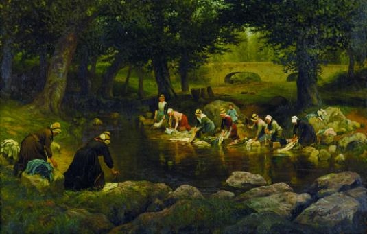 Washer Women in Versailles by Adolphe Théodore Jules Martial Potemont