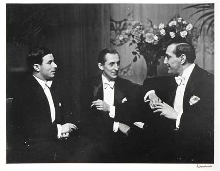 NATHAN MILSTEIN (VIOLIN);  VLADIMIR HOROWITZ (PIANO); GREGOR PITIAGORSKY (CELLO) BEFORE THE CONCERT IN BERLIN by Alfred Eisenstaedt, 1932