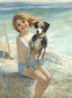 The Young Bather at Etaples - August Turner