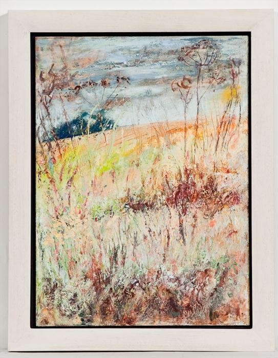 Artwork by Kate Hajducka, Edge of Summer, Made of Beeswax, pigment and oil on board