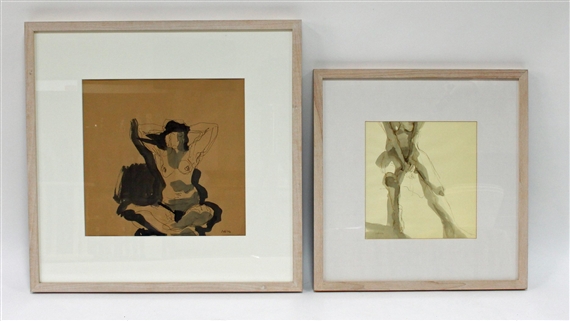 2 works; Nude Study; another Nude Study - Nicky Basford