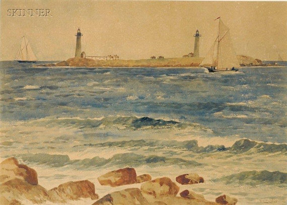 Off Cape Ann/The Twin Lights by Edward A. Harvey